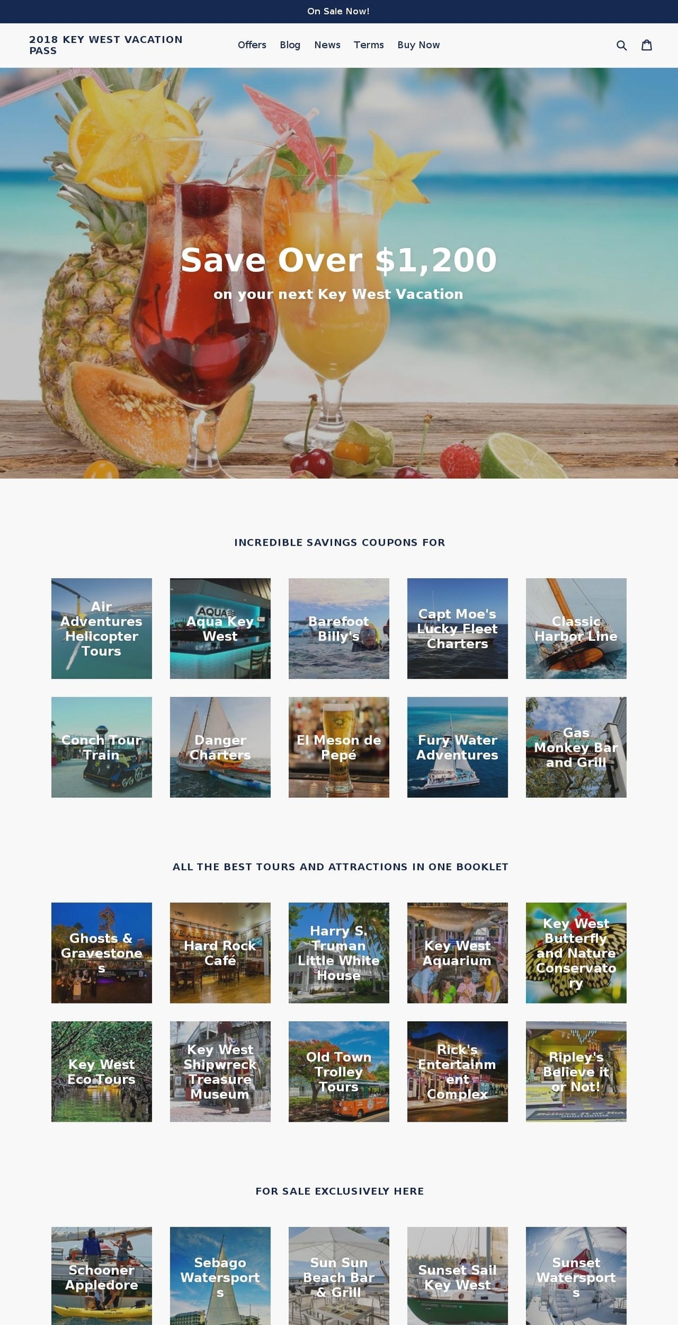 keywestvacationpass.net shopify website screenshot