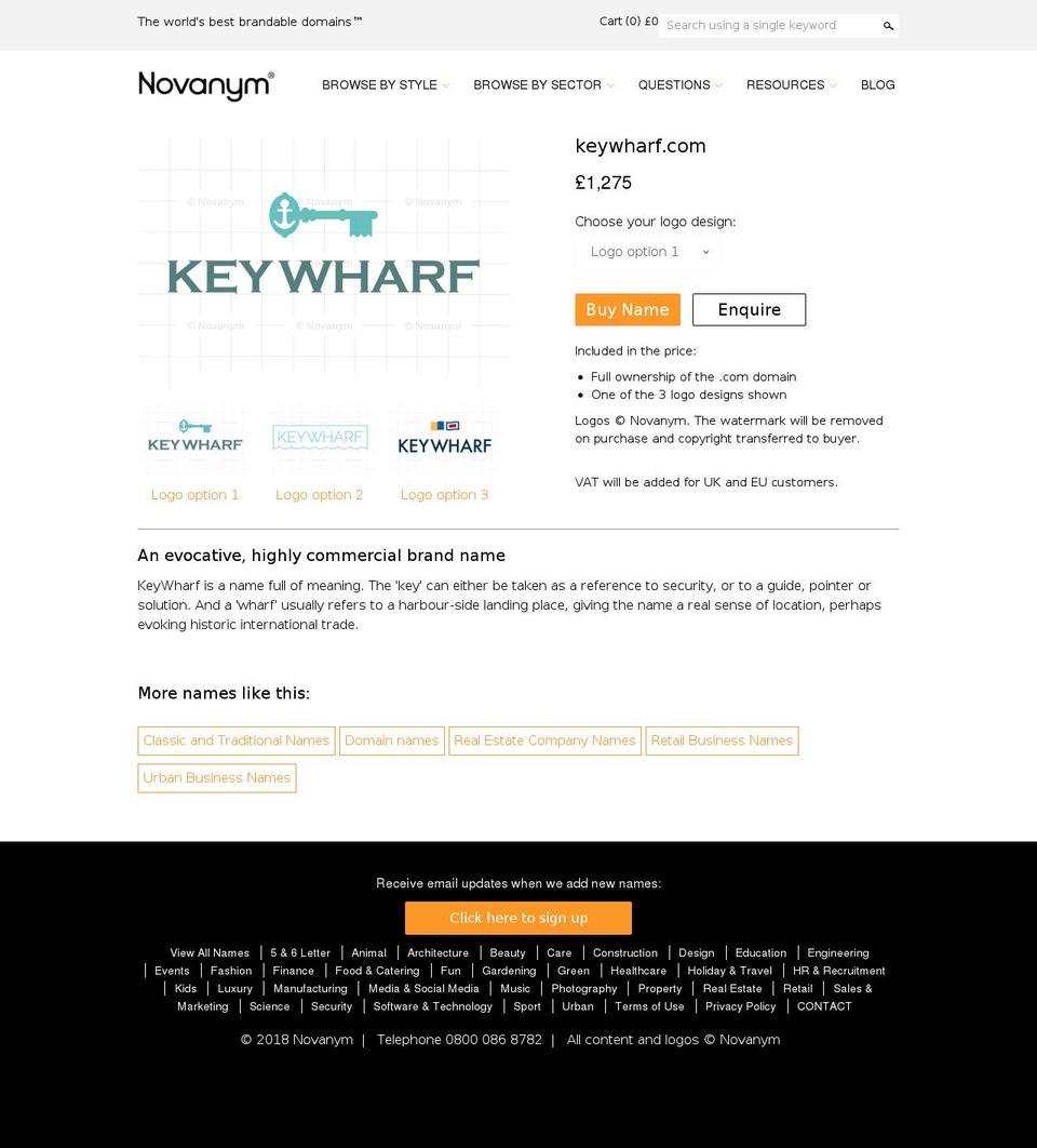 LIVE + Wishlist Email Shopify theme site example keywharf.com