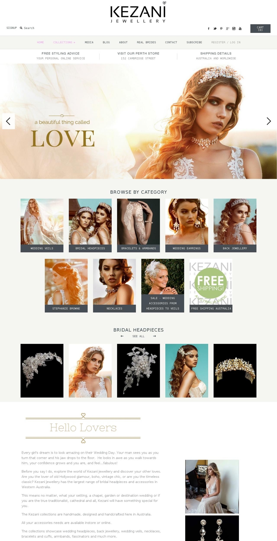 kezani.com shopify website screenshot