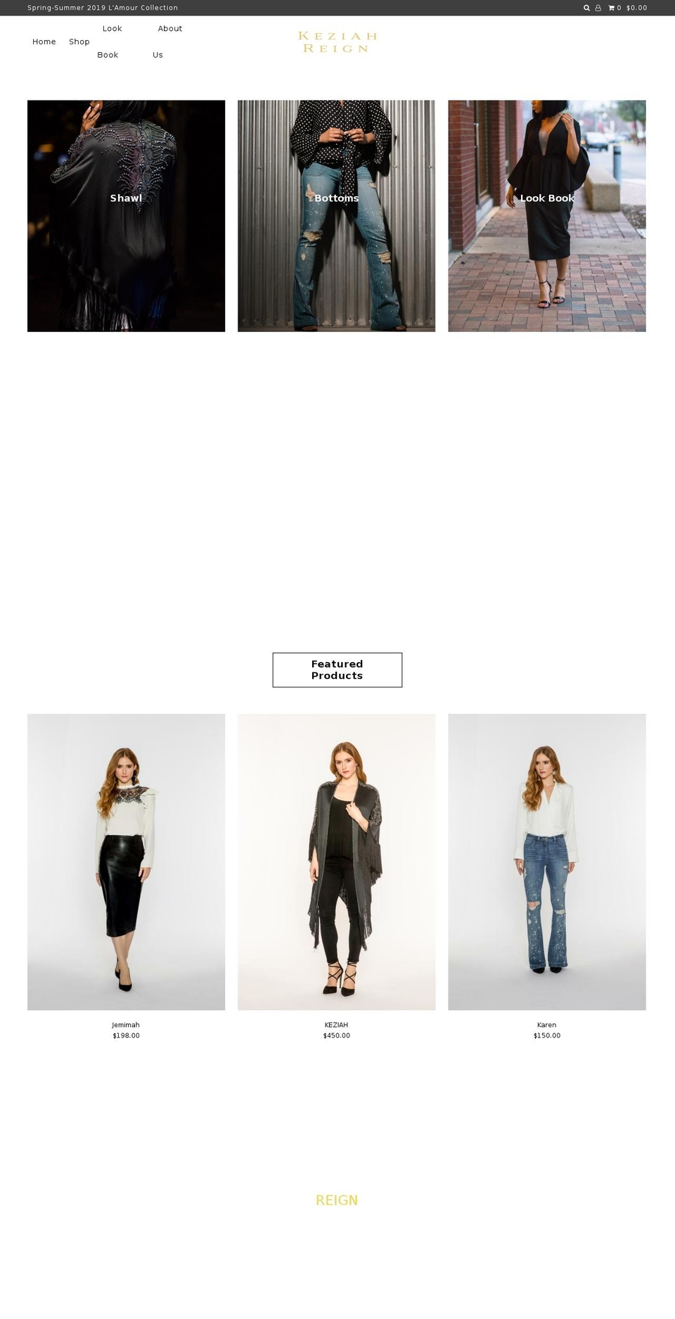 keziahreign.com — Shopify storefront screenshot