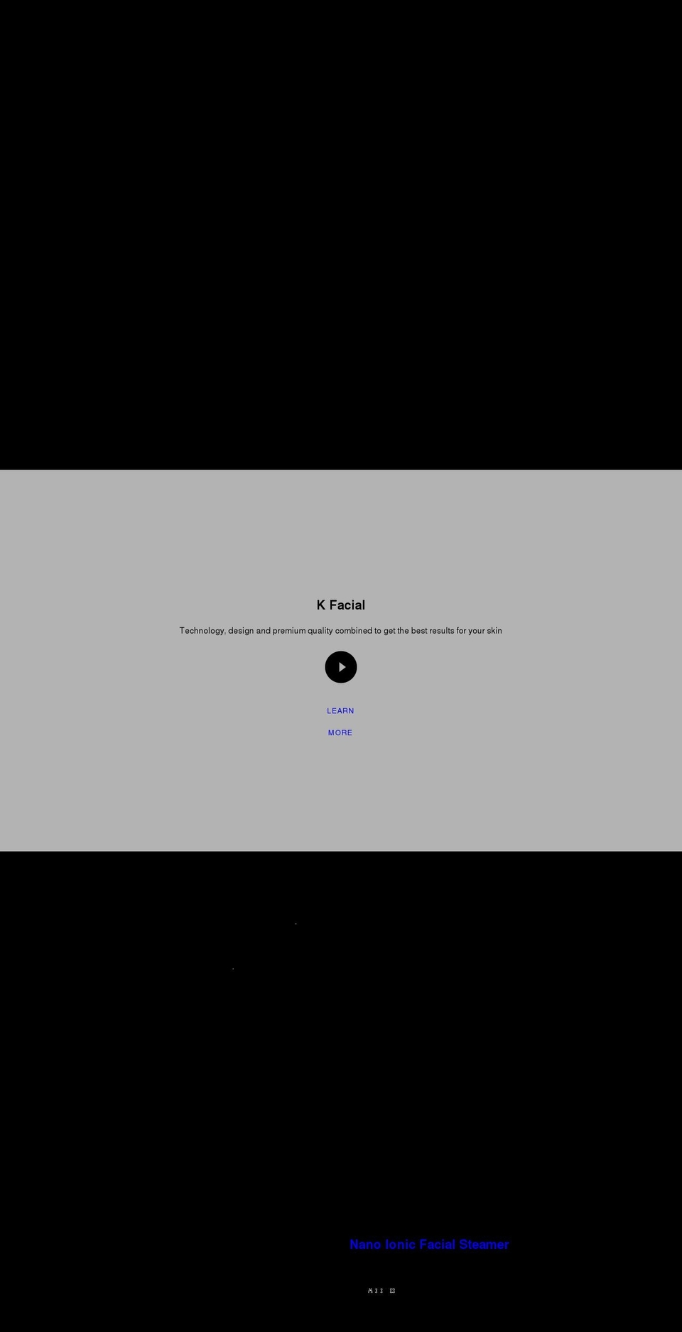 kfacials.com shopify website screenshot