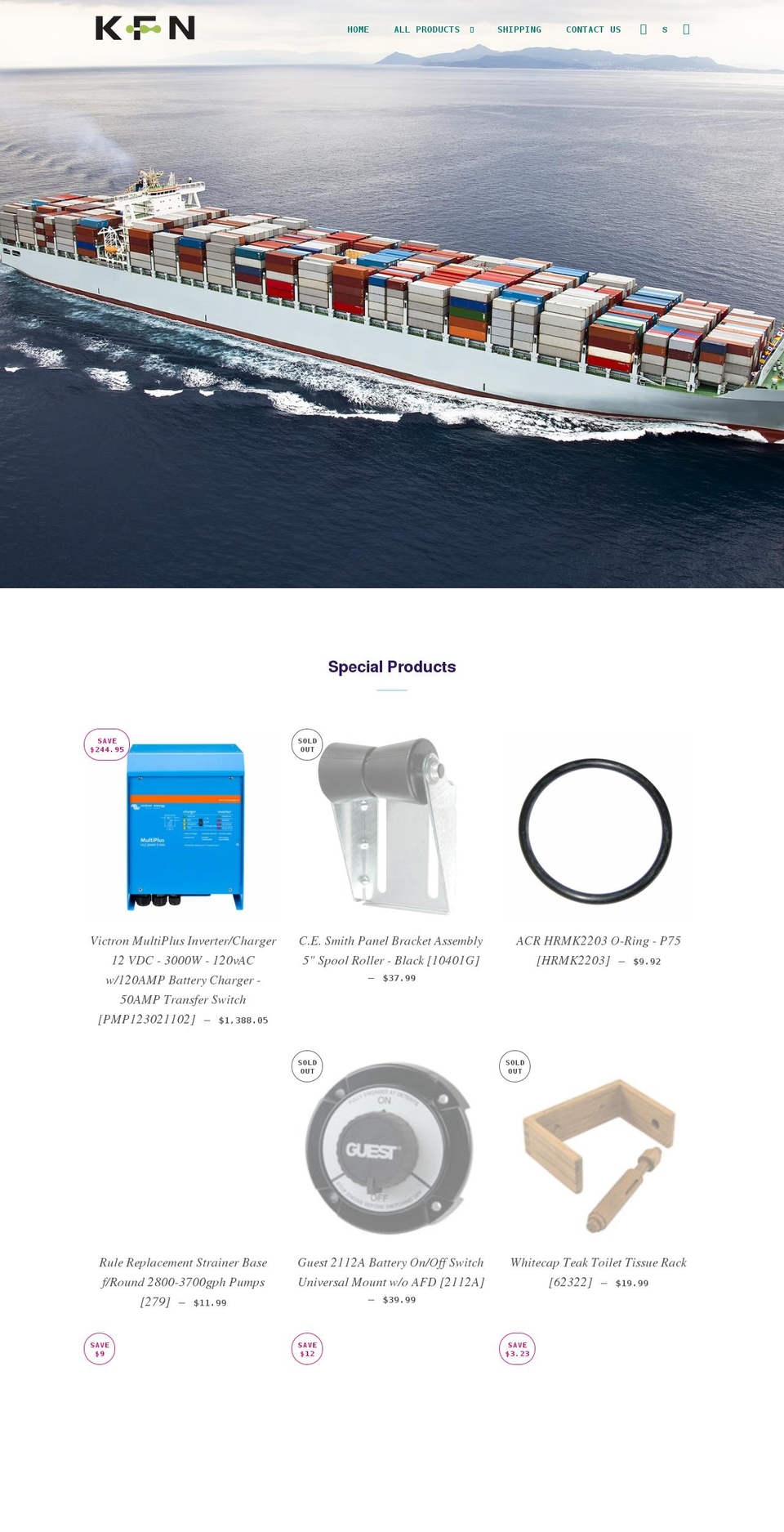 kfnshop.com shopify website screenshot