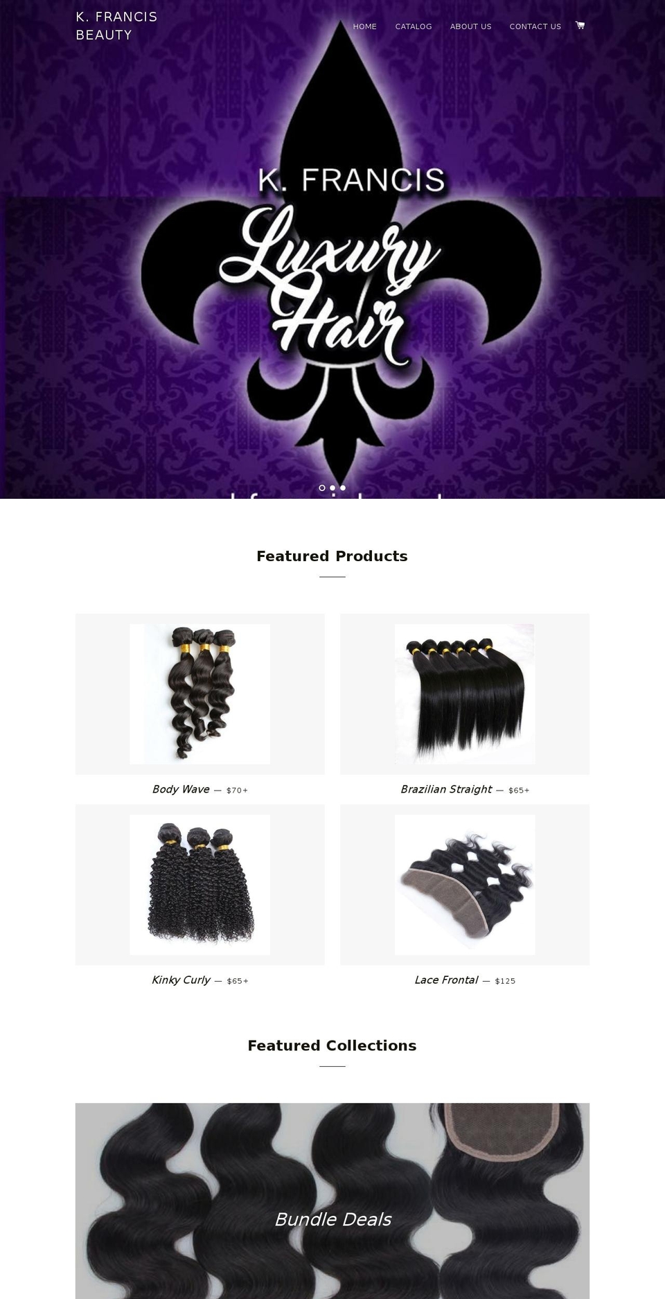 kfrancisbeauty.com shopify website screenshot
