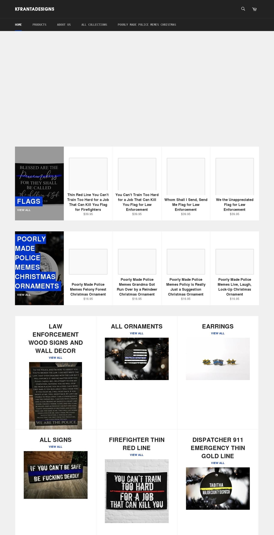 kfrantadesigns.com shopify website screenshot