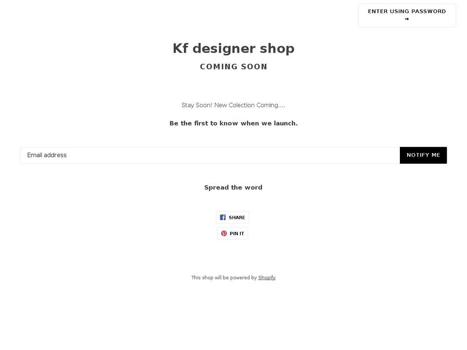kfshops.com shopify website screenshot
