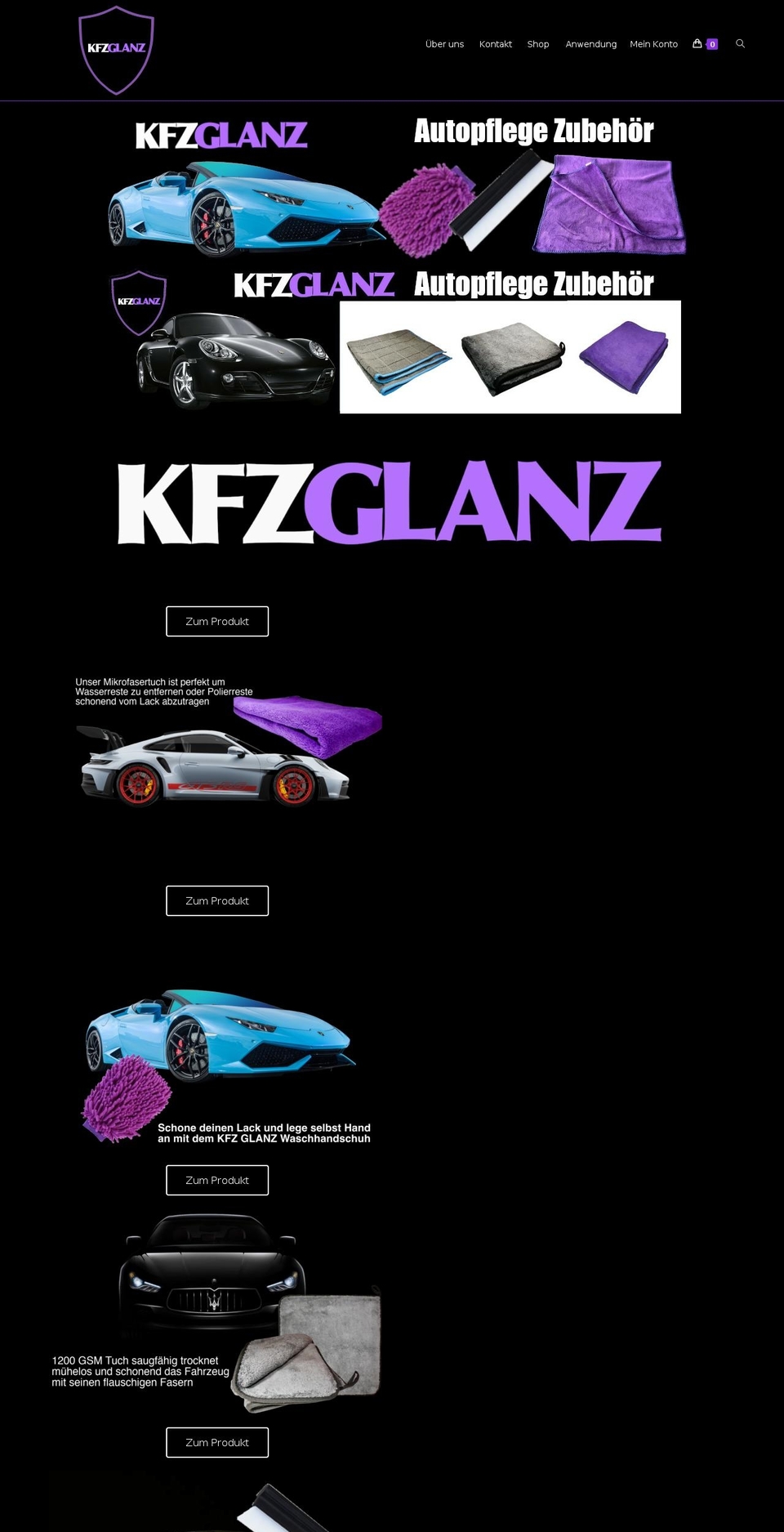 kfzglanz.de shopify website screenshot