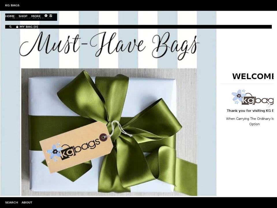 kgbagsusa.com shopify website screenshot