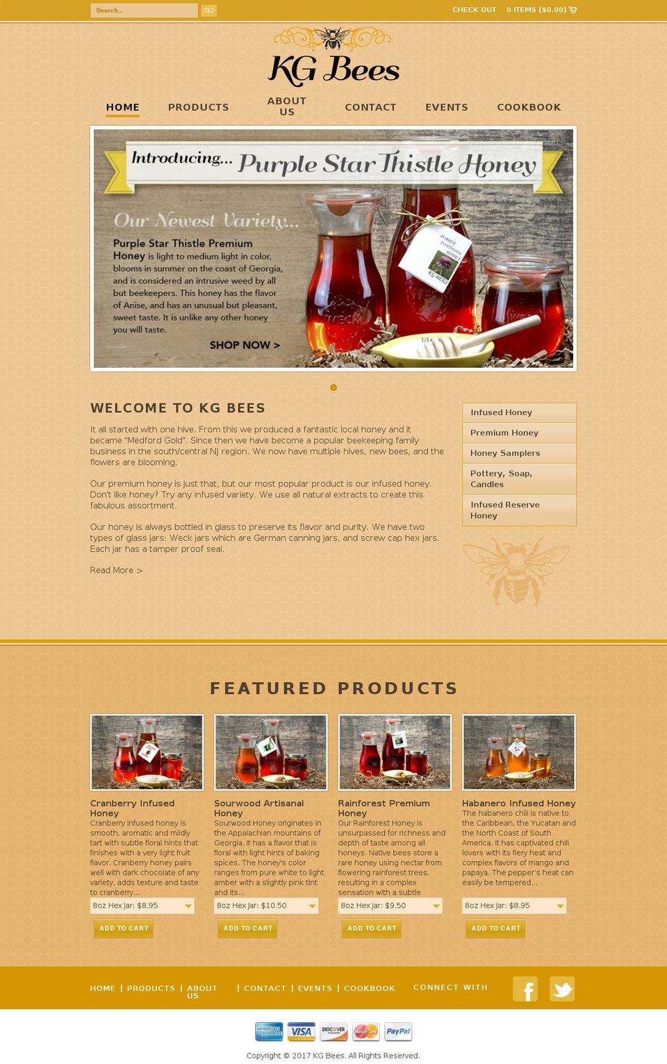 kgbees.net shopify website screenshot