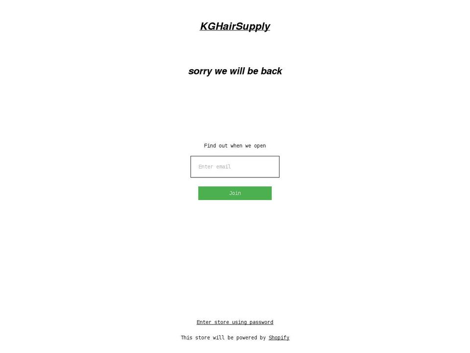 kghairsupply.myshopify.com shopify website screenshot