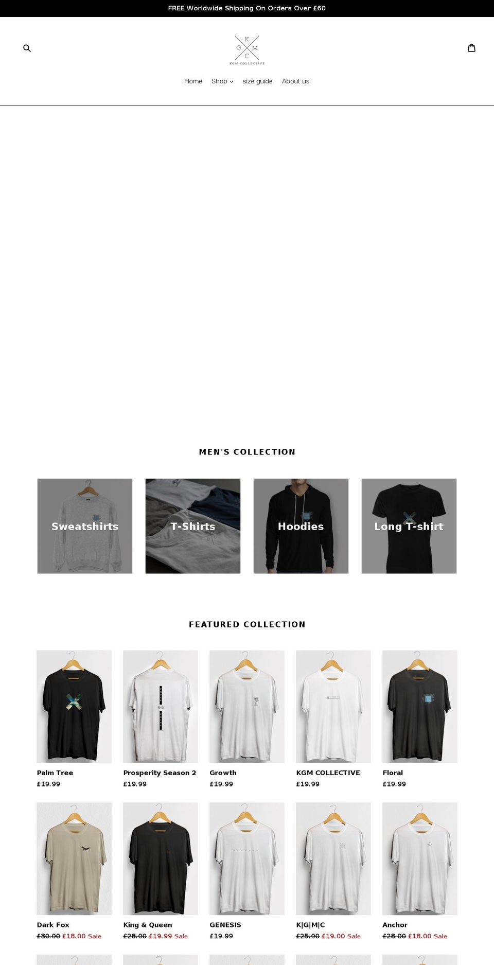 Streamline Shopify theme site example kgmcollective.com