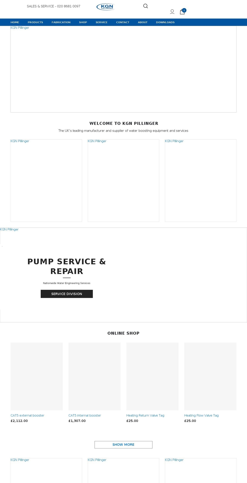kgnpillinger.com shopify website screenshot