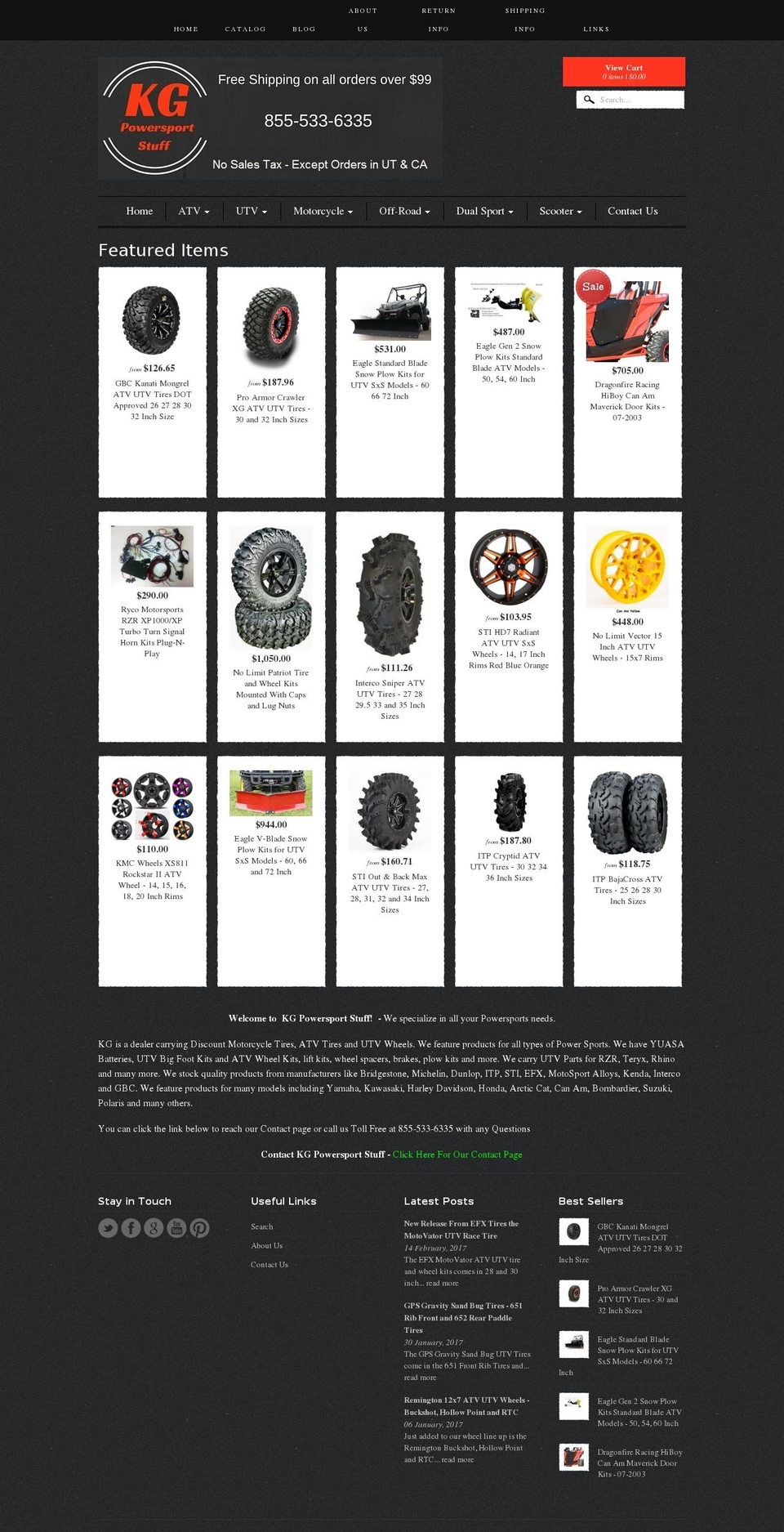 kgpowersportsstuff.com shopify website screenshot