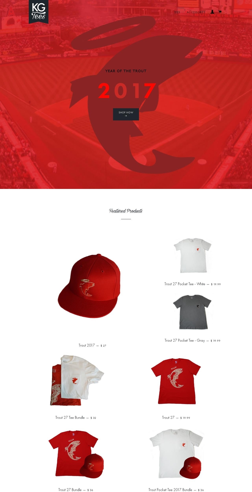 kgtees.com shopify website screenshot