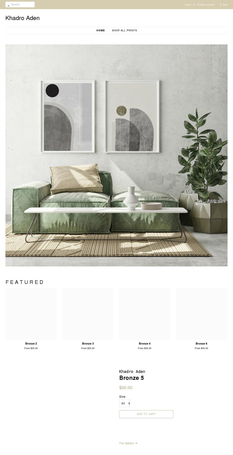 khadroart.com shopify website screenshot