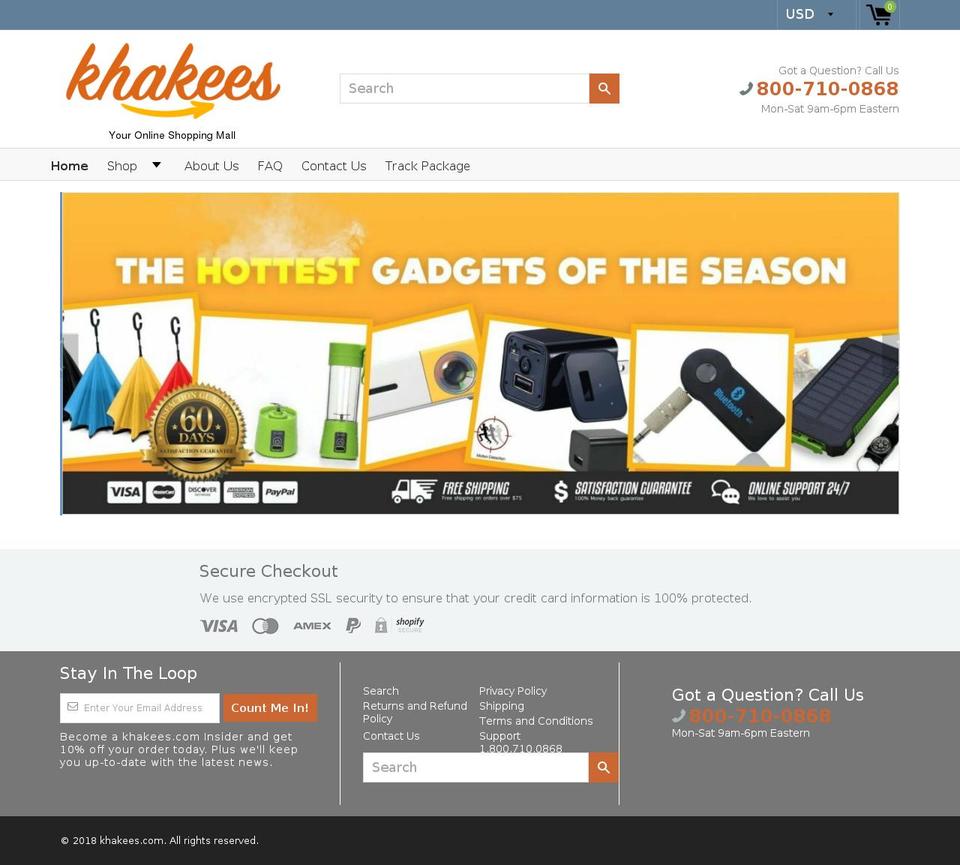 khakees.com — Shopify storefront screenshot