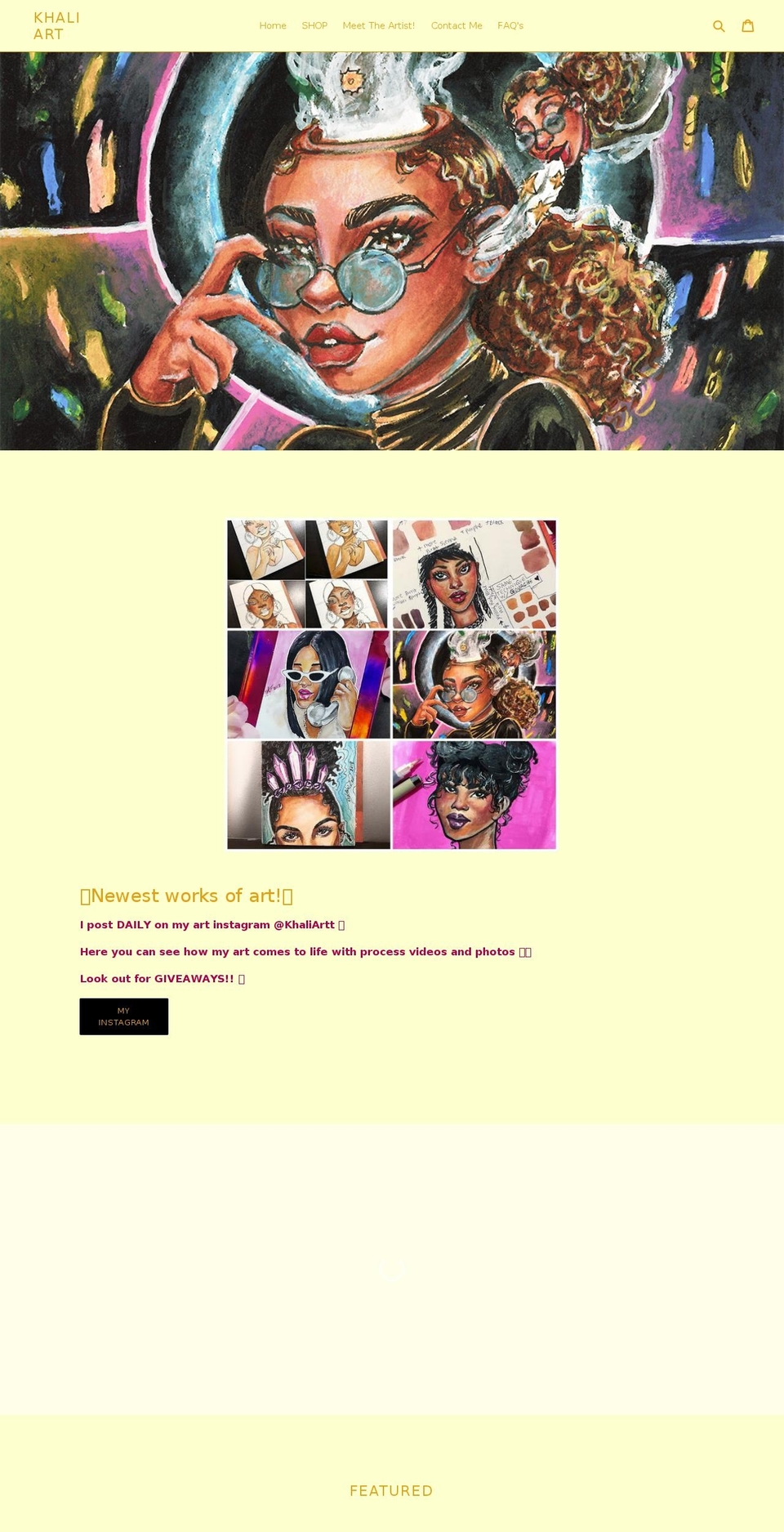 khaliart.com — Shopify storefront screenshot