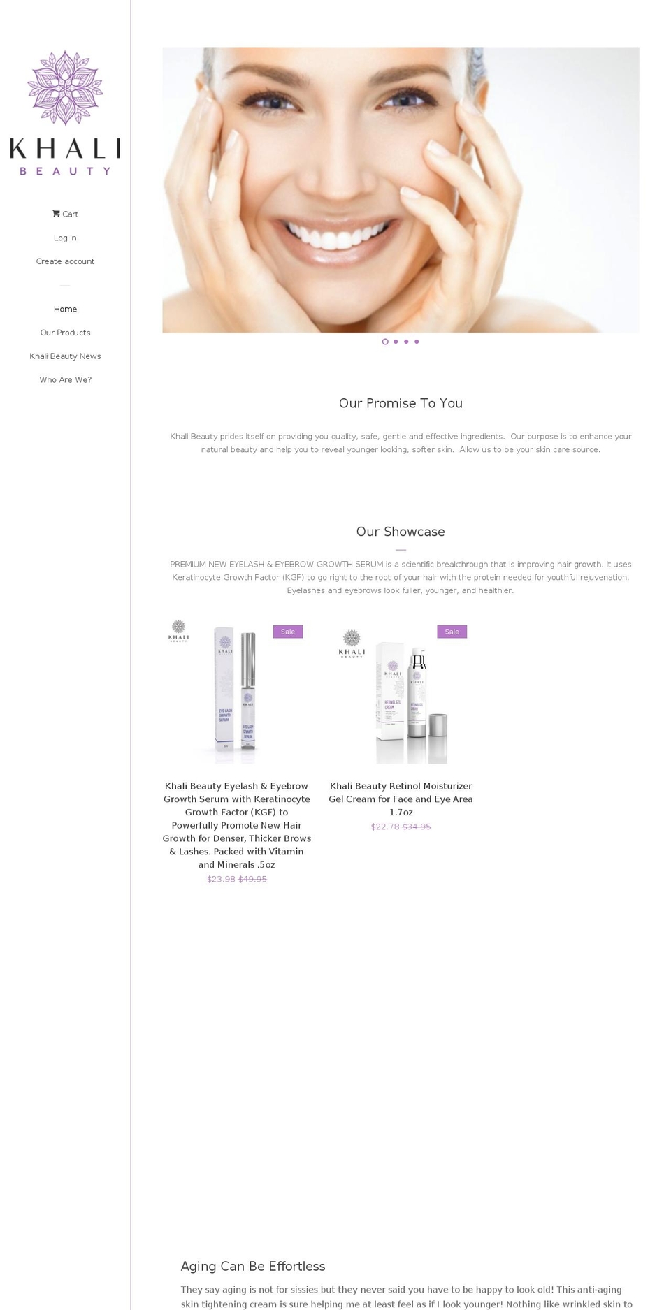 khalibeauty.com — Shopify storefront screenshot