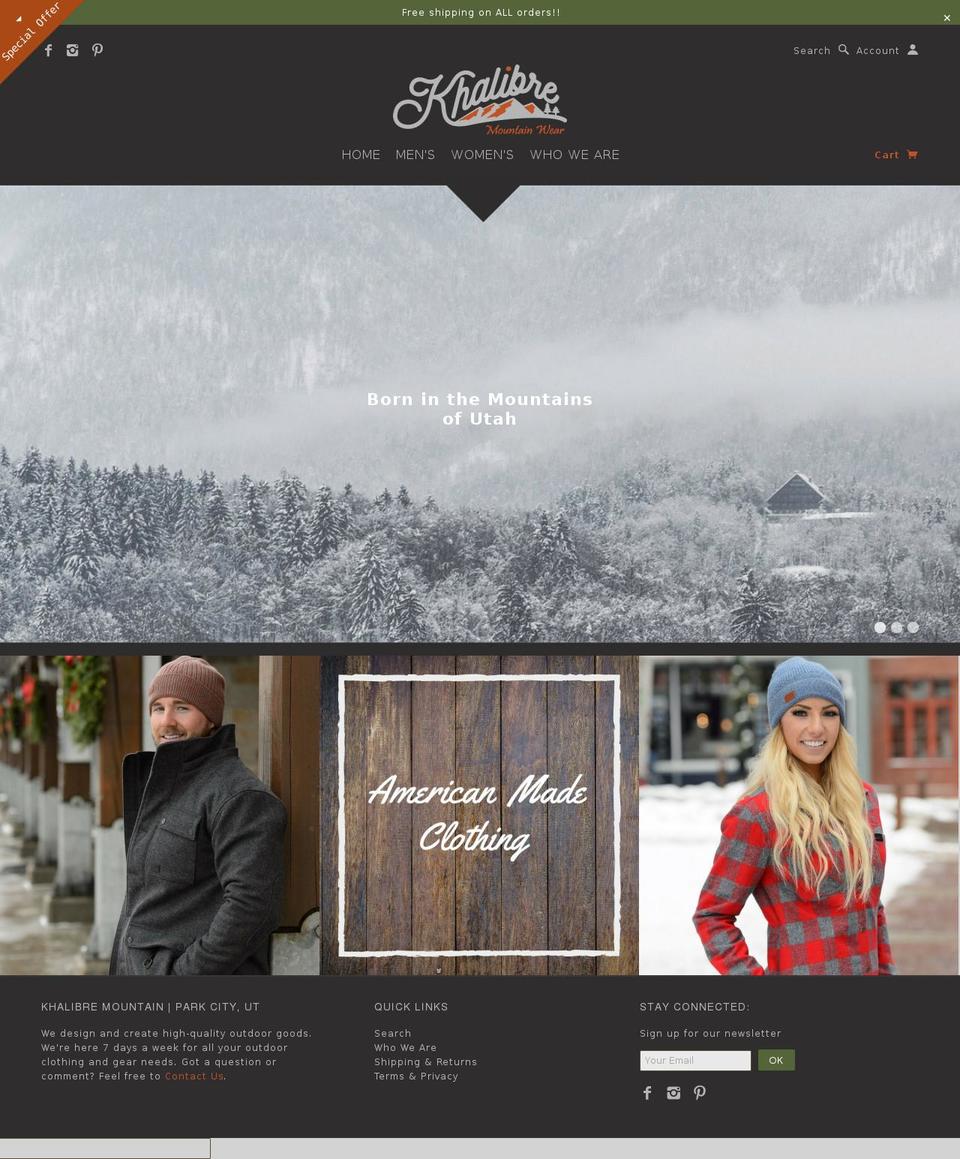 khalibremountain.com shopify website screenshot