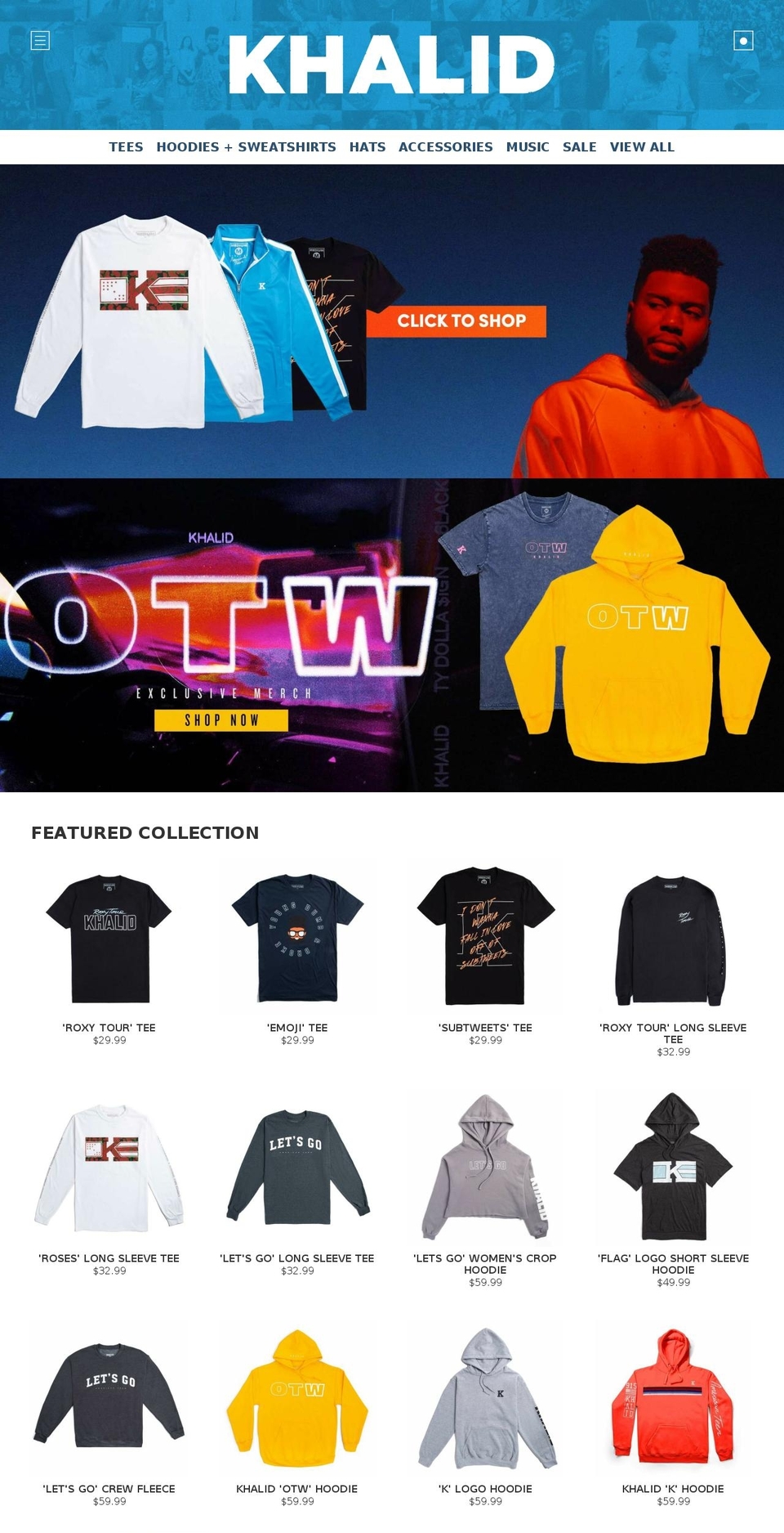 khalid.store shopify website screenshot