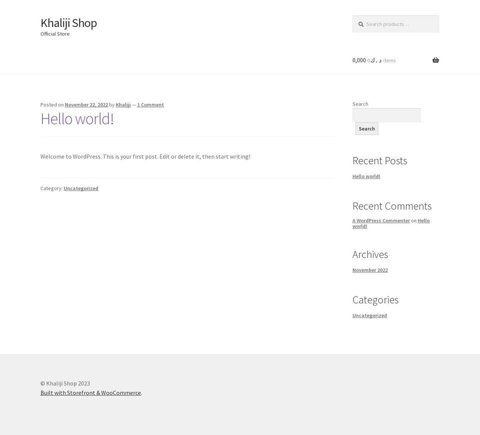 khaliji-shop.com — Shopify storefront screenshot