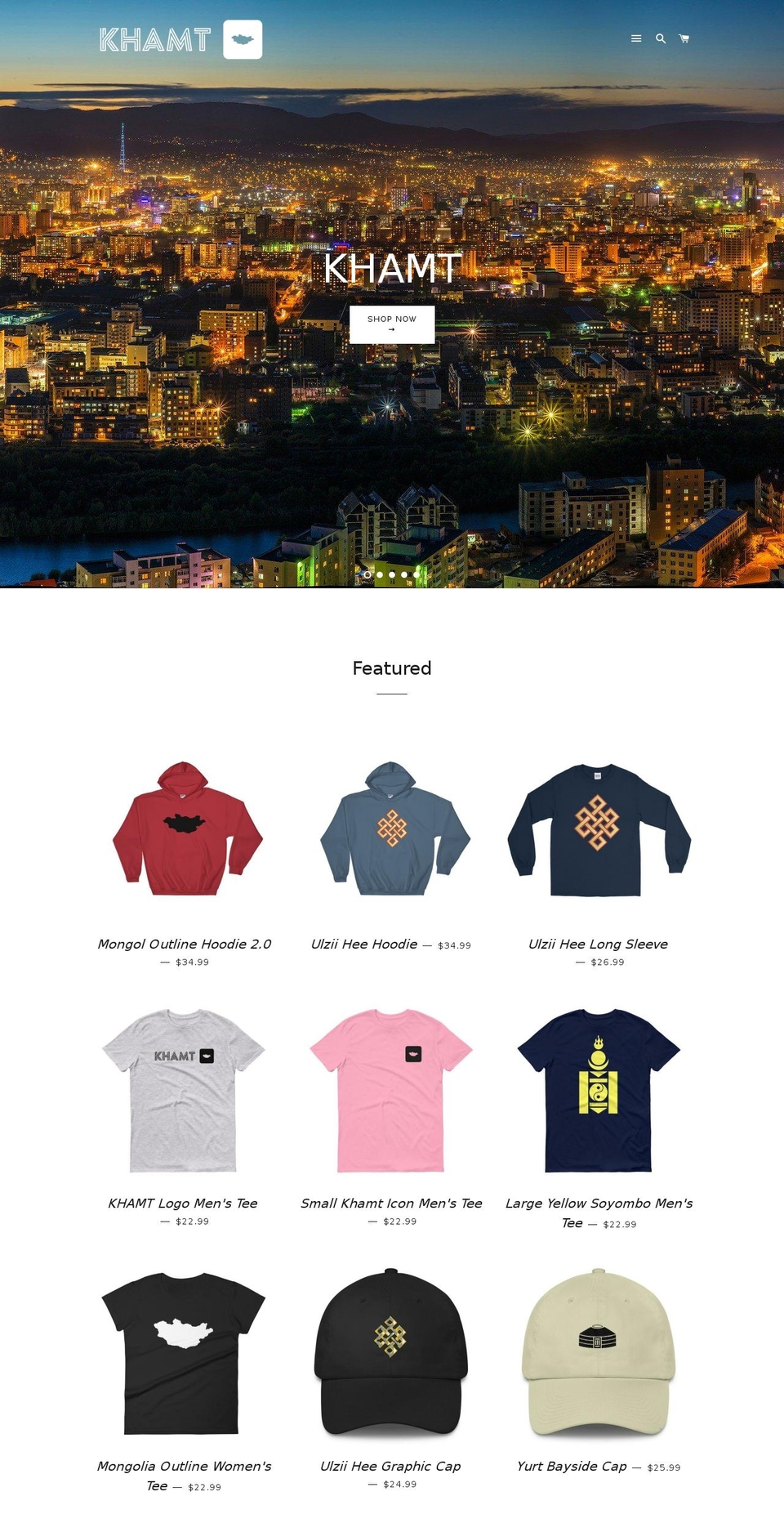 khamt.com — Shopify storefront screenshot