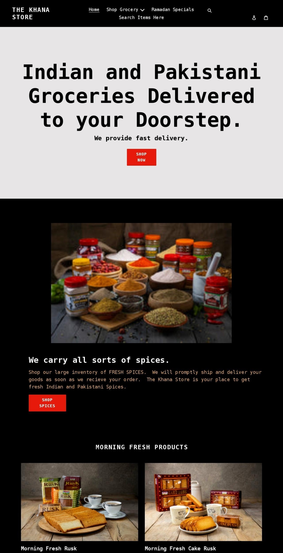 khana.store shopify website screenshot