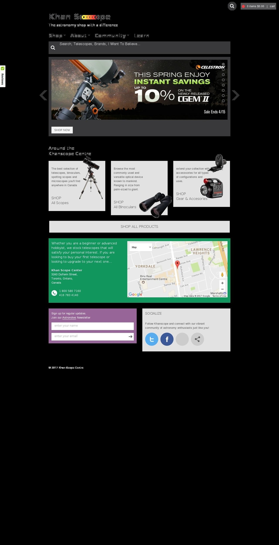 Khan-Theme Shopify theme site example khanscope.ca