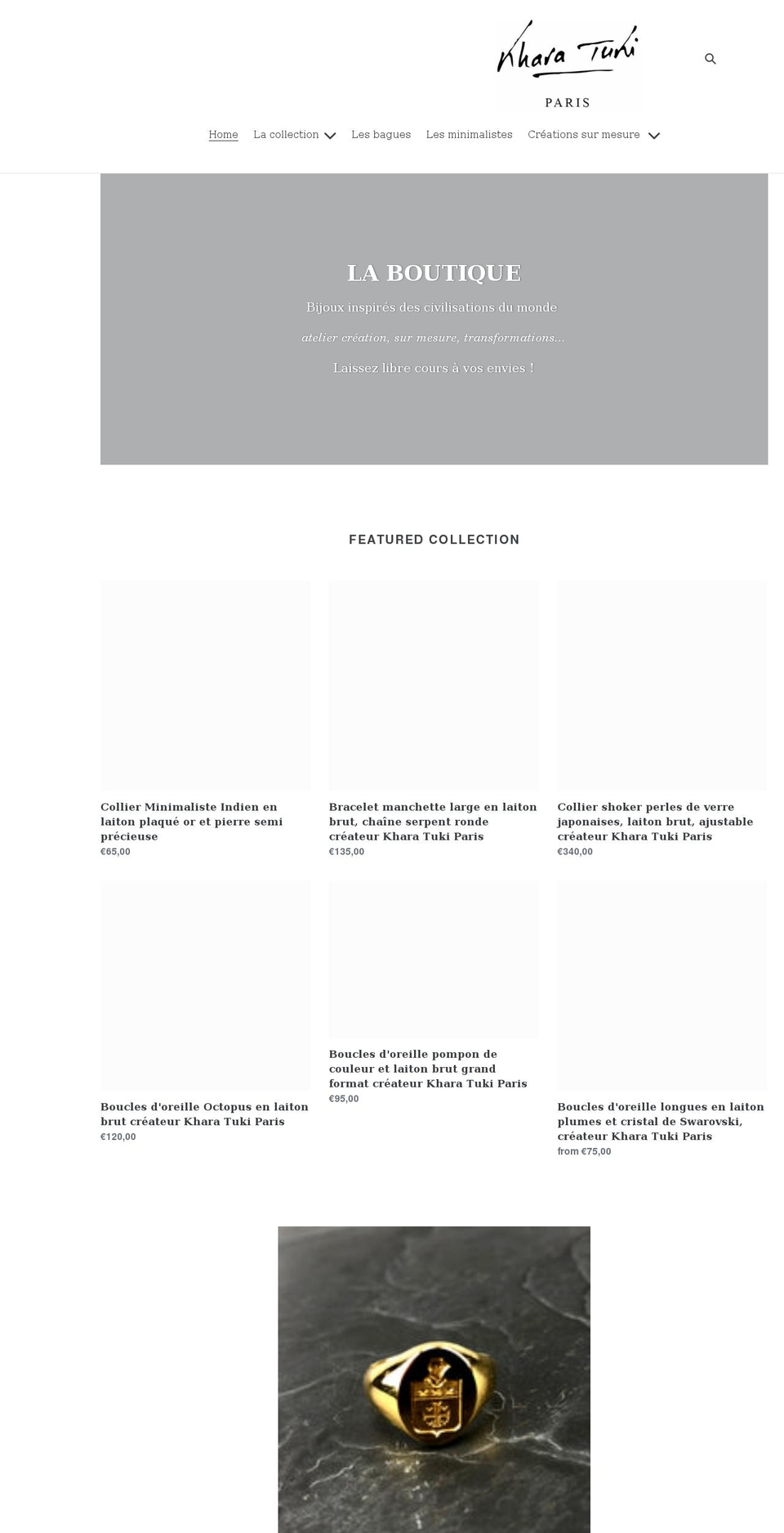 khara-tuki.myshopify.com shopify website screenshot