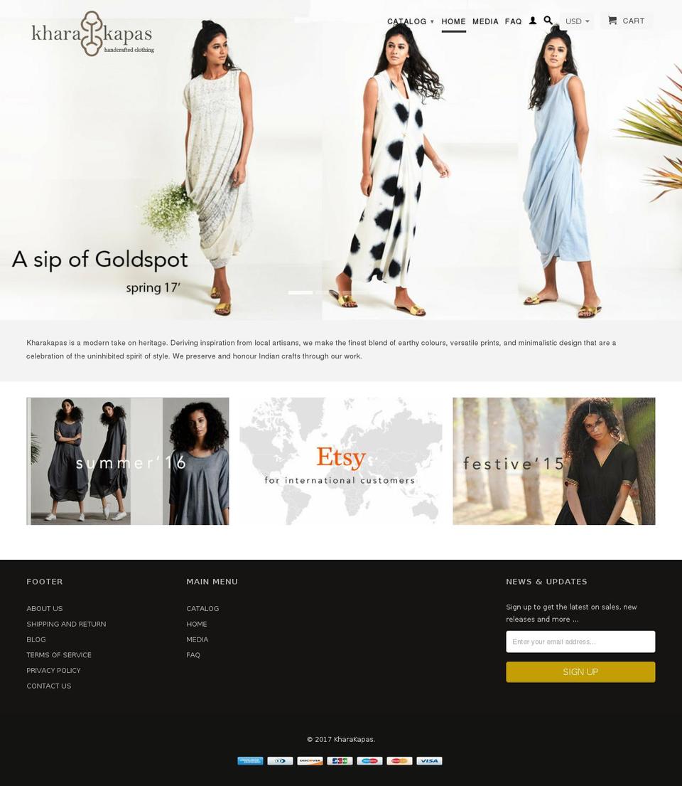 kharakapas.com shopify website screenshot