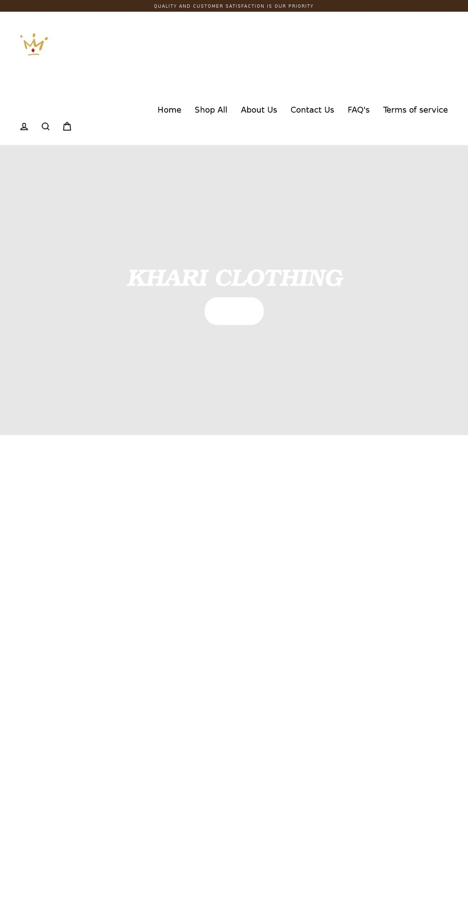 khariclothes.com shopify website screenshot