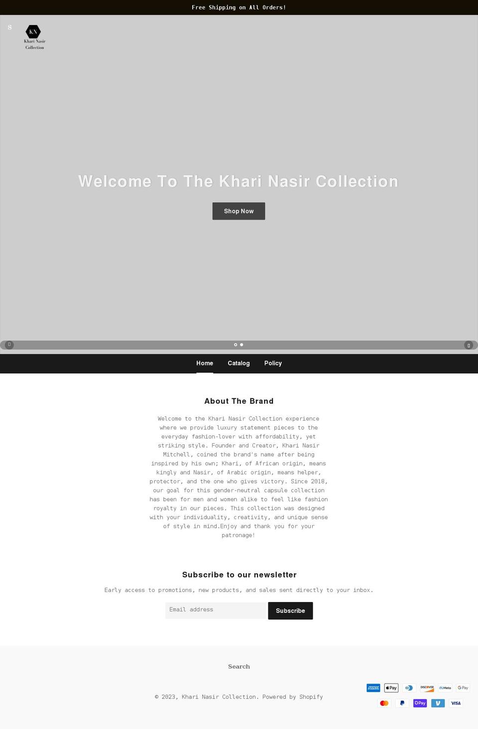 kharinasir.com shopify website screenshot