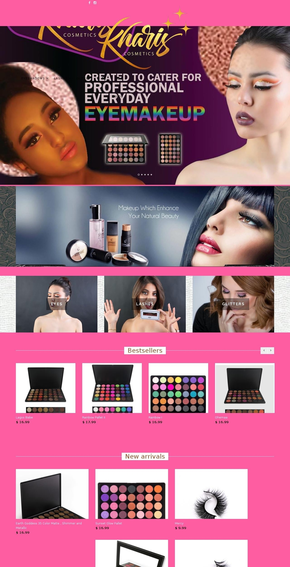 khariscosmetics.com shopify website screenshot