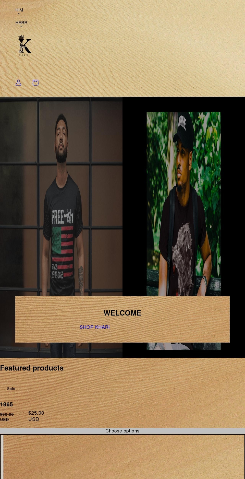 kharisupreme.com — Shopify storefront screenshot