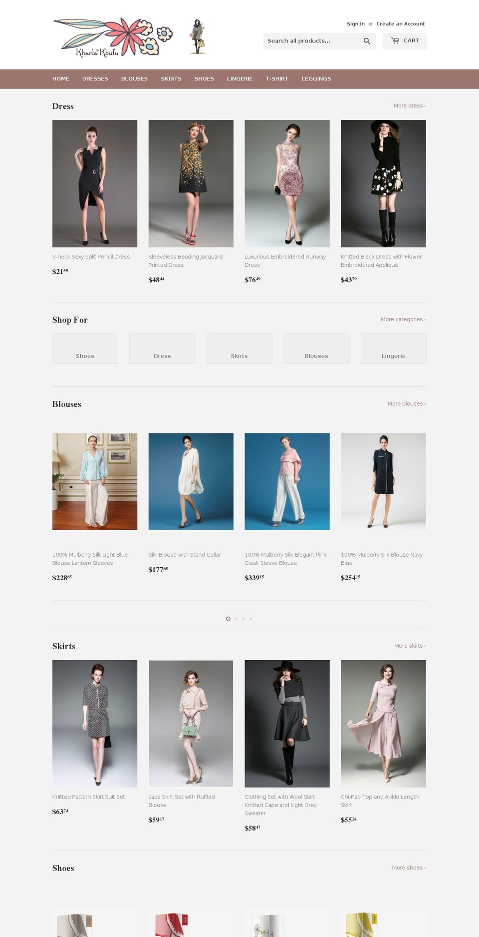 kharlakhufu.com — Shopify storefront screenshot