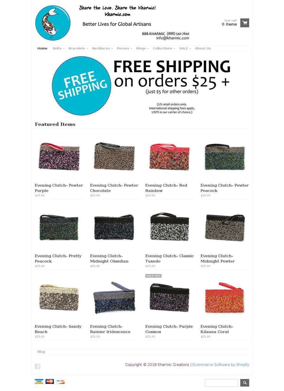 kharmic.com shopify website screenshot