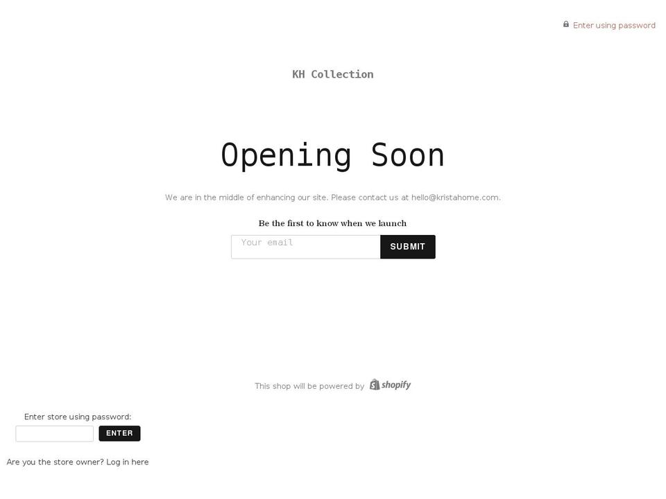 khcollection.com shopify website screenshot