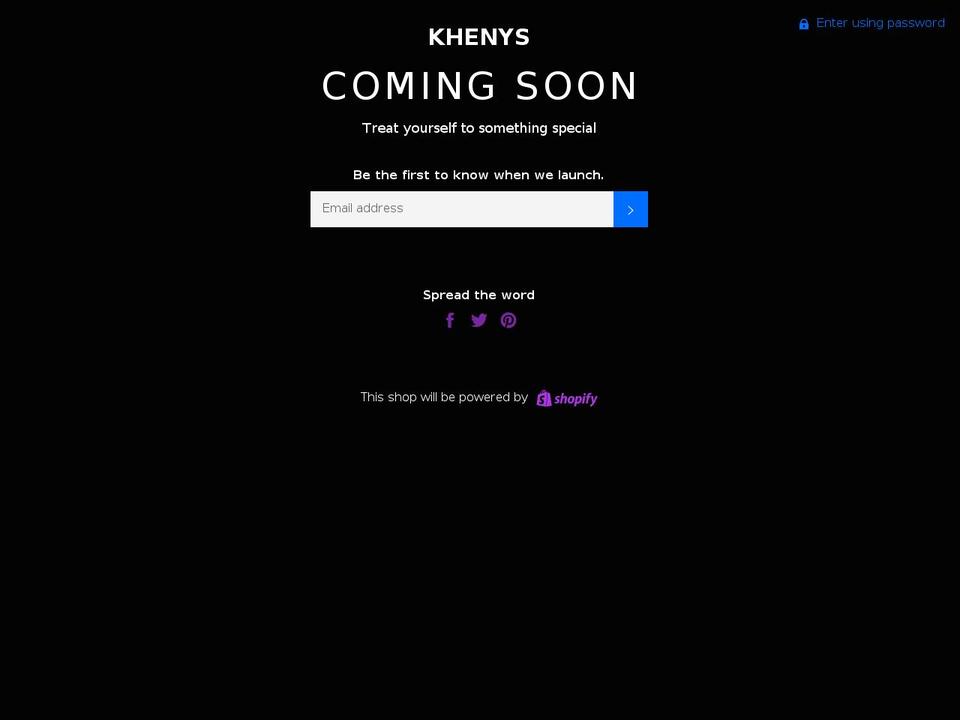 khenys.com — Shopify storefront screenshot