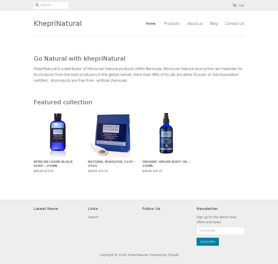 kheprinatural.com shopify website screenshot