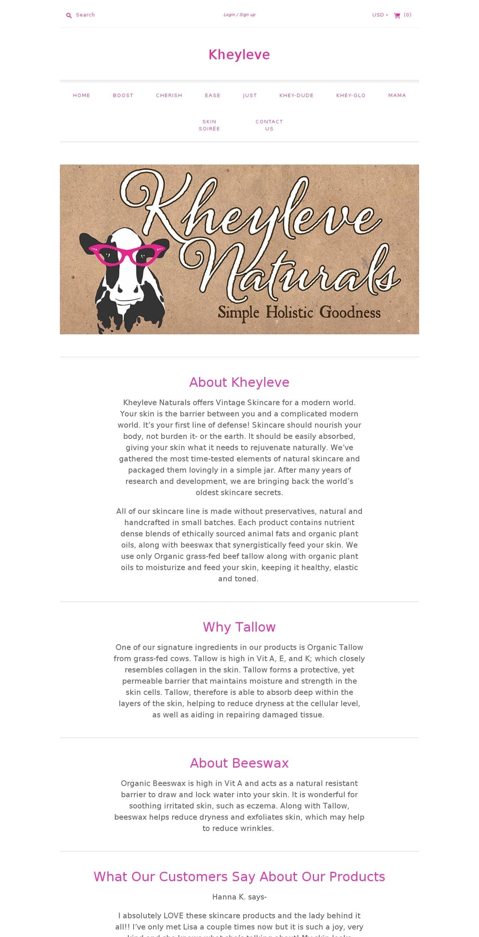 kheyleve.com — Shopify storefront screenshot