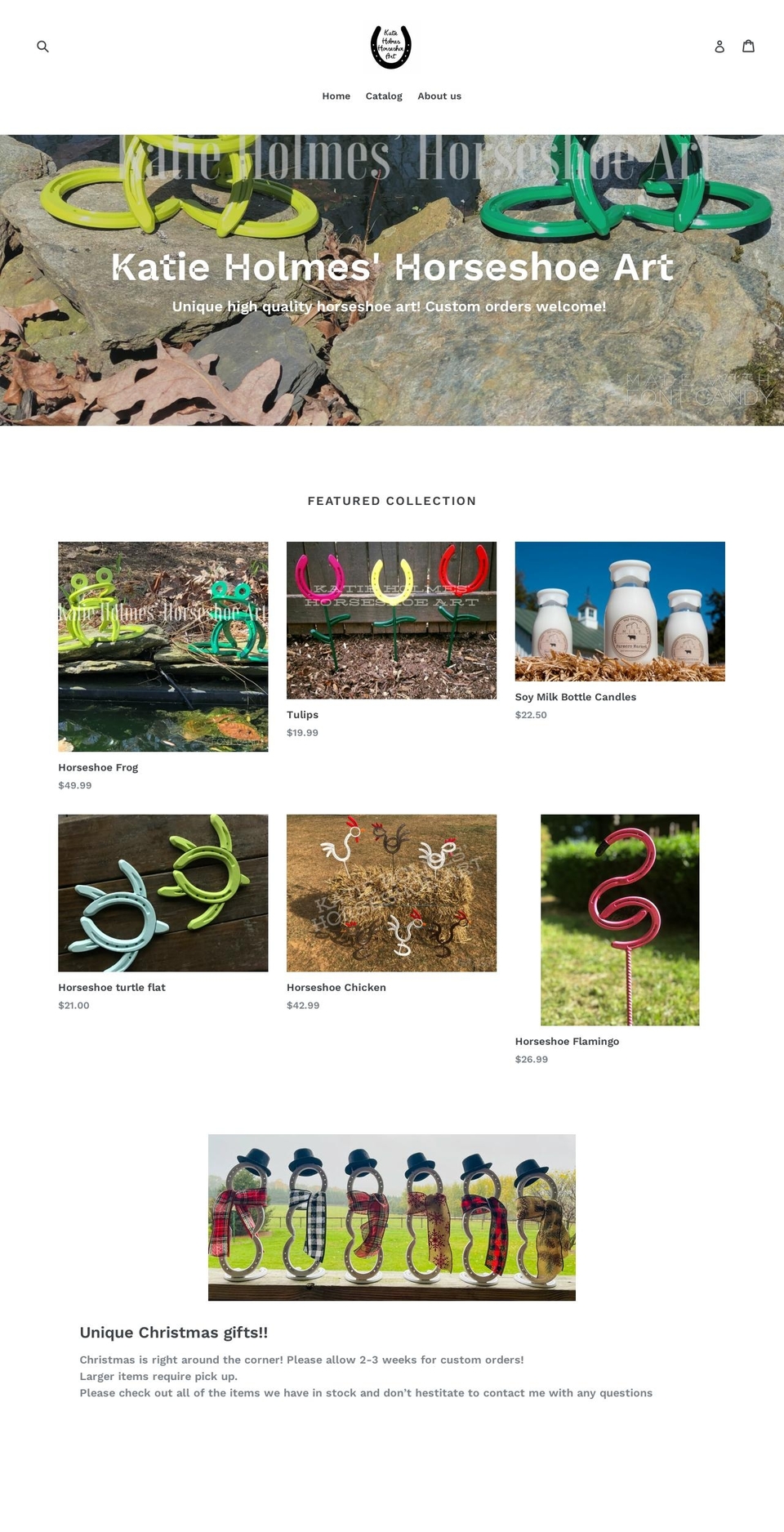 khhorseshoeart.com shopify website screenshot