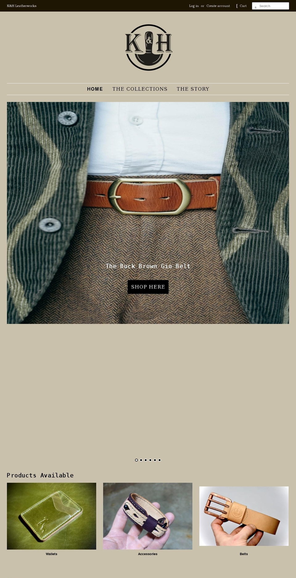 khleatherworks.com shopify website screenshot