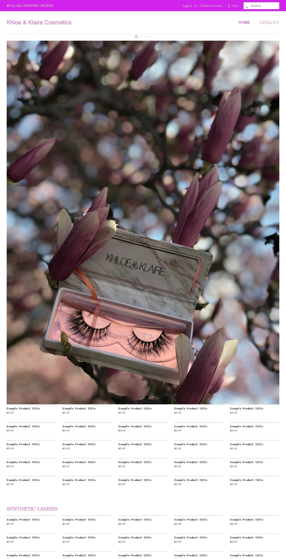 khloeandklaire.com — Shopify storefront screenshot
