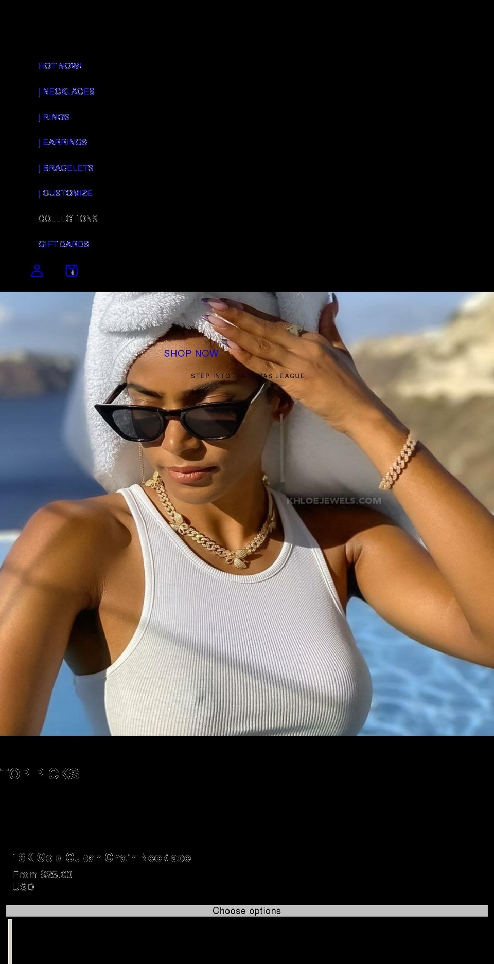khloejewels.com shopify website screenshot