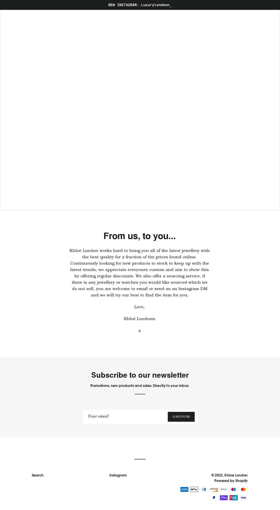 khloelondonn.com shopify website screenshot