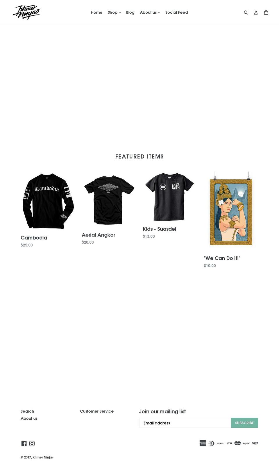 khmerninjas.com shopify website screenshot