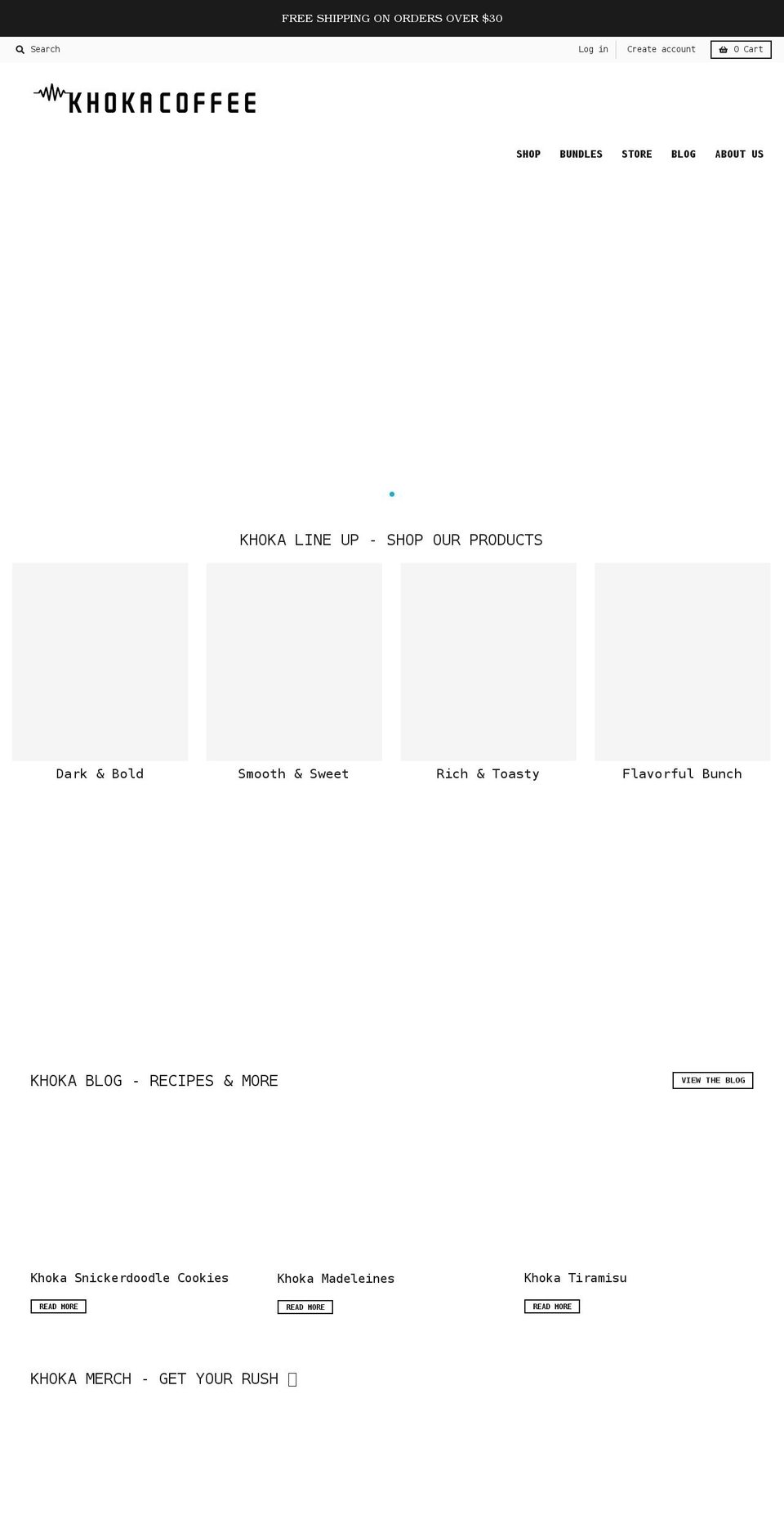 khokacoffee.com shopify website screenshot