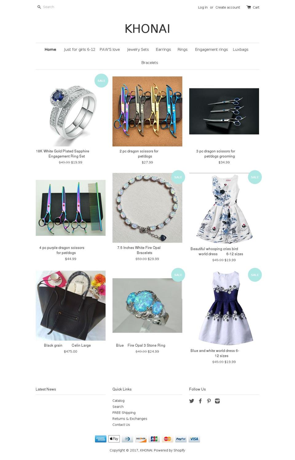 khonai.com shopify website screenshot