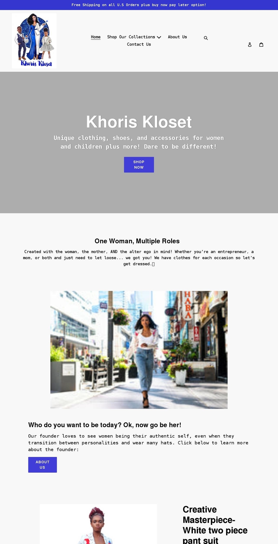 khoriskloset.com shopify website screenshot