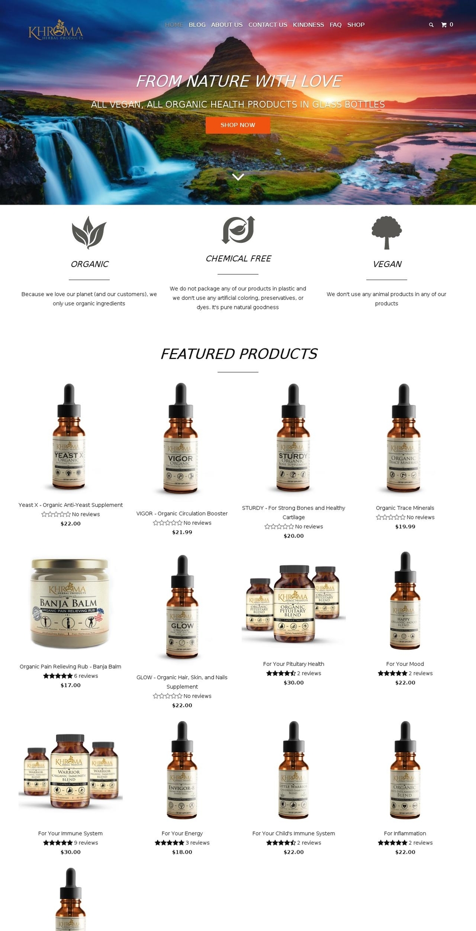 khromaherbs.com shopify website screenshot