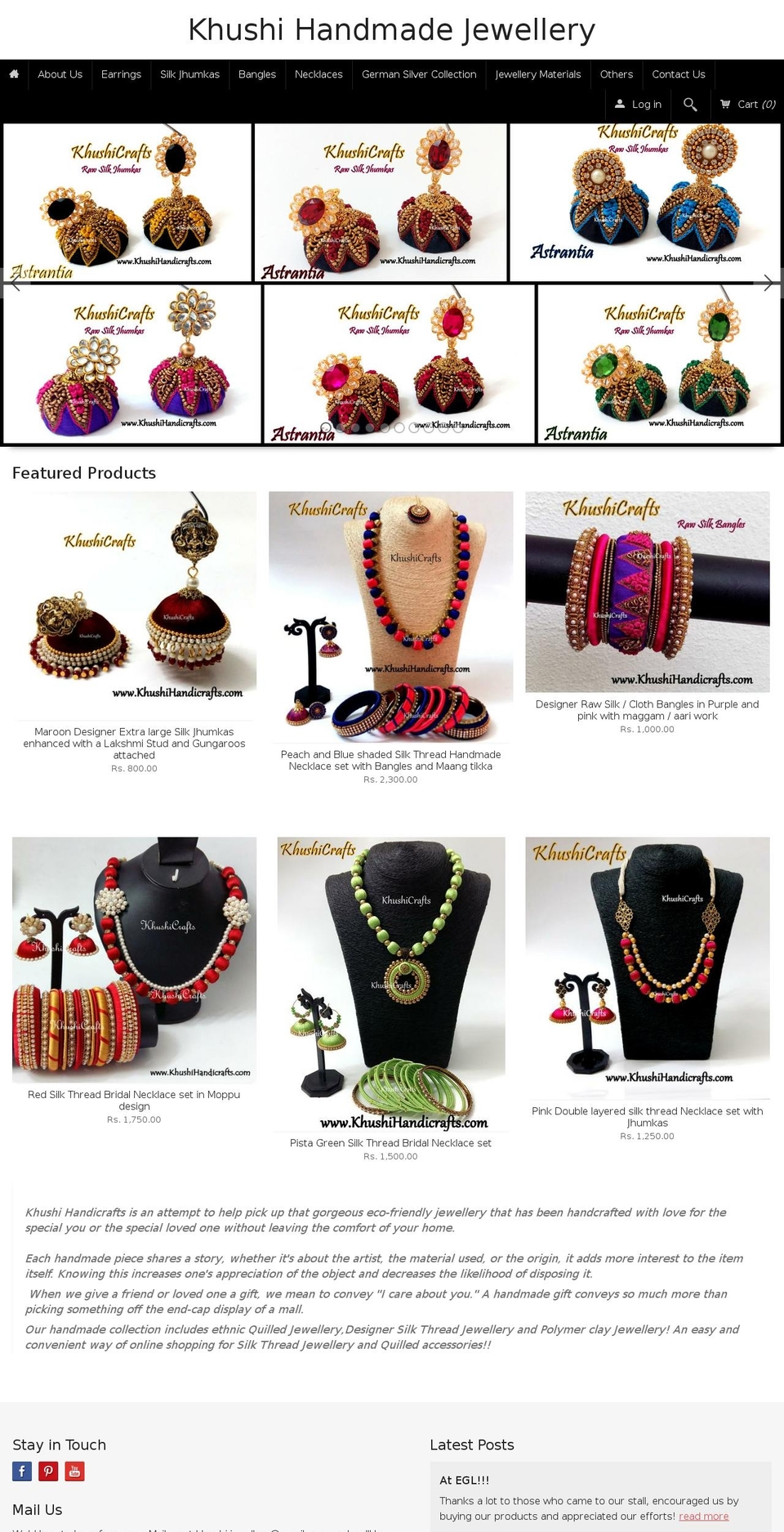 khushihandicrafts.com shopify website screenshot